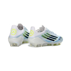 Chuteira Campo FG Adidas F50 Elite Azul-Clara, Branca e Preta