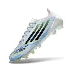 Chuteira Campo FG Adidas F50 Elite Azul-Clara, Branca e Preta