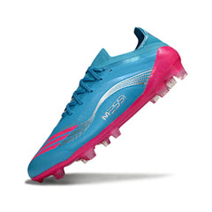 Chuteira Campo FG Adidas F50 Primeknit Elite Messi Azul e Rosa