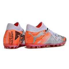 Chuteira Multiterreno MG Puma Future 7 Branca e Laranja