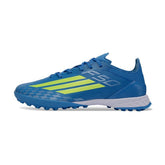 Chuteira Society TF Adidas F50 Pack Azul e Verde Infantil