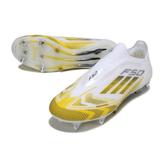 Chuteira Campo Molhado SG Adidas F50 Elite Sem Cadarço Pack Kings League Preta e Vermelha