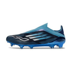 Chuteira Campo FG Adidas F50 Elite Sem Cadarço Azul e Preta