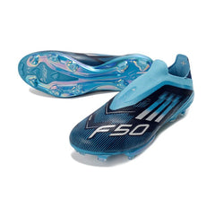 Chuteira Campo FG Adidas F50+ Elite Sem Cadarço Azul e Preta