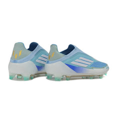 Chuteira Campo FG Adidas F50 Elite Sem Cadarço Azul Claro