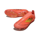 Chuteira Campo FG Adidas F50+ Elite Sem Cadarço Laranja e Dourada