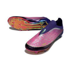 Chuteira Campo FG Adidas F50 Elite Sem Cadarço Rosa e Roxa