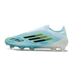 Chuteira Campo FG Adidas F50 Elite Sem Cadarço Branco e Verde Fluorescente