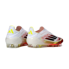 Chuteira Campo FG Adidas F50 Elite Sem Cadarço Branca e Vermelha
