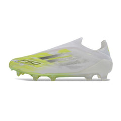 Chuteira Campo FG Adidas F50 Elite Sem Cadarço Branco e Amarelo