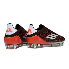 Chuteira Campo Molhado SG Adidas F50 Elite Sem Cadarço Marrom e Vermelha