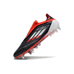 Chuteira Campo Molhado SG Adidas F50 Elite Sem Cadarço Preta, Vermelha e Branca