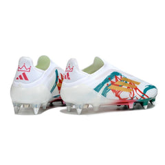 Chuteira Campo Molhado SG Adidas F50 Elite Sem Cadarço Branca, Vermelha e Verde