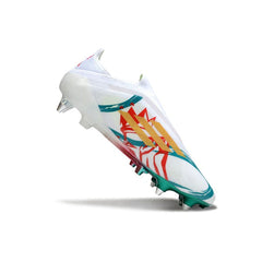 Chuteira Campo Molhado SG Adidas F50 Elite Sem Cadarço Branca, Vermelha e Verde