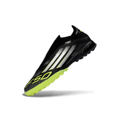 Chuteira Society TF Adidas F50 Sem Cadarço Elite Preta e Verde