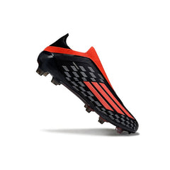Chuteira Campo FG Adidas F50 Sem Cadarço Elite Preta e Vermelha Infantil