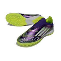 Chuteira Society TF Adidas F50 Sem Cadarço Elite Roxa e Branca
