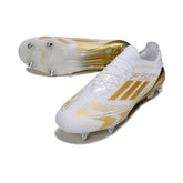 Chuteira Campo Molhado SG Adidas F50 Primeknit Elite Branca e Dourada