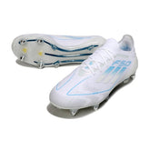 Chuteira Campo Molhado SG Adidas F50 Primeknit Elite Branca e Azul-Clara