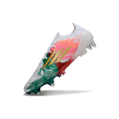 Chuteira Campo Molhado SG Adidas F50 Primeknit Elite Branca, Verde e Vermelha