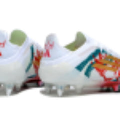 Chuteira Campo Molhado SG Adidas F50 Primeknit Elite Branca, Vermelha e Verde