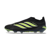 Chuteira Campo FG Adidas Predator 26 Elite Sem Cadarço Preta e Verde