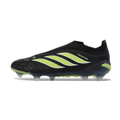 Chuteira Campo FG Adidas Predator 26 Elite Sem Cadarço Preta e Verde