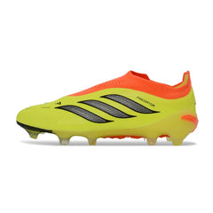 Chuteira Campo FG Adidas Predator 26 Elite Sem Cadarço Amarela e Laranja