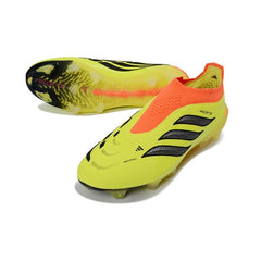 Chuteira Campo FG Adidas Predator 26 Elite Sem Cadarço Amarela e Laranja