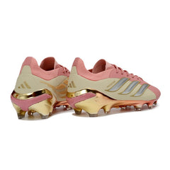 Chuteira Campo FG Adidas Predator 26 Elite Rosa, Dourada e Bege
