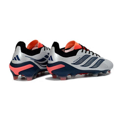Chuteira Campo FG Adidas Predator 26 Elite Prateada e Laranja