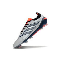 Chuteira Campo FG Adidas Predator 26 Elite Prateada e Laranja