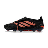 Chuteira Campo FG Adidas Predator 26 Elite Com Língua Preta e Laranja