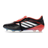 Chuteira Campo FG Adidas Predator 26 Elite Com Língua Preto e Vermelho