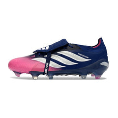 Chuteira Campo FG Adidas Predator 26 Elite Com Língua Azul e Rosa