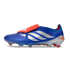 Chuteira Campo FG Adidas Predator 26 Elite Com Língua Azul e Prateada