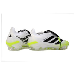 Chuteira Campo FG Adidas Predator 26 Elite Com Língua Fluorescent Verde, Preto e Branco