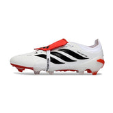 Chuteira Campo FG Adidas Predator 26 Elite Com Língua Laranja e Branca