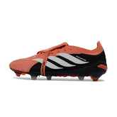 Chuteira Campo FG Adidas Predator 26 Elite Com Língua Laranja, Branca e Preta
