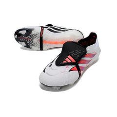 Chuteira Campo FG Adidas Predator 26 Elite Com Língua Branca, Roxa e Preta