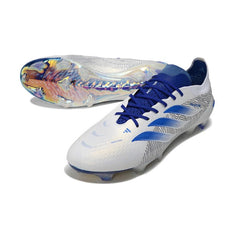 Chuteira Campo FG Adidas Predator 26 Elite Branco e Azul