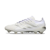 Chuteira Campo FG Adidas Predator 26 Elite Branca e Prateada
