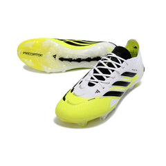 Chuteira Campo FG Adidas Predator 26 Elite Branca, Preta e Amarela
