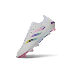 Chuteira Campo FG Adidas Predator 26 Elite Branca, Rosa e Roxa