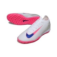 Chuteira Society TF Nike Zoom Mercurial Vapor 16 Elite Branca Rosa e Azul