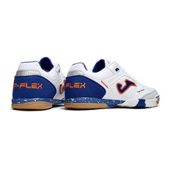 Chuteira Futsal IC Joma Top Flex 24 Branca, Azul e Laranja
