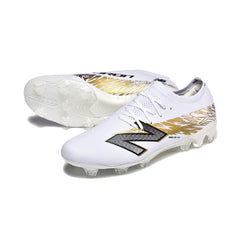 Chuteira Campo FG New Balance Furon Team V8 Branca e Dourada