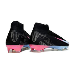 Chuteira Campo FG Nike Air Zoom Mercurial Superfly 10 Elite Preta, Azul e Rosa