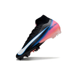 Chuteira Campo FG Nike Air Zoom Mercurial Superfly 10 Elite Preta, Rosa e Azul