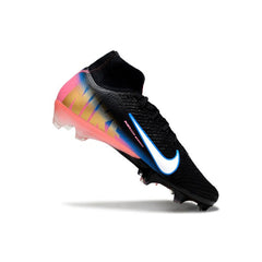 Chuteira Campo FG Nike Air Zoom Mercurial Superfly 10 Elite Preta, Rosa e Azul